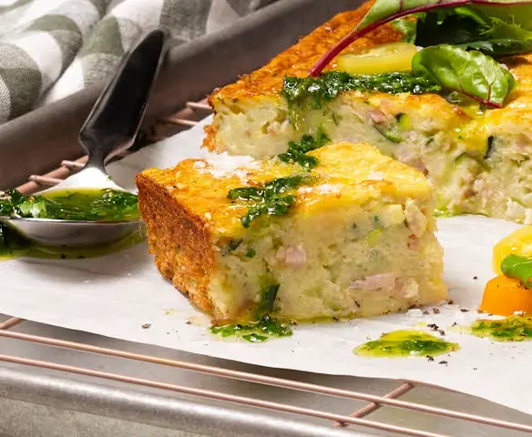 Zucchini Slice served